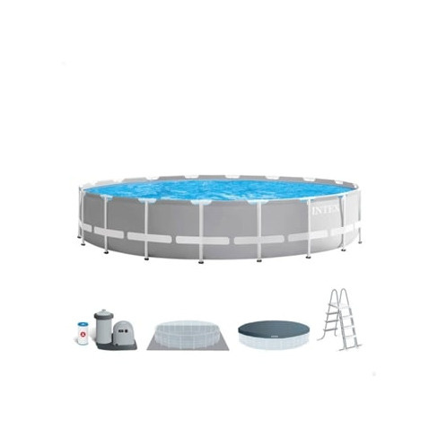 Piscina Tubular INTEX Prisma Frame com Bomba (8 Pessoas - 610x132cm - 32.695L)