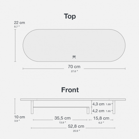 Woodcessories - Monitor Stand Single with Shelf (walnult/bk)
