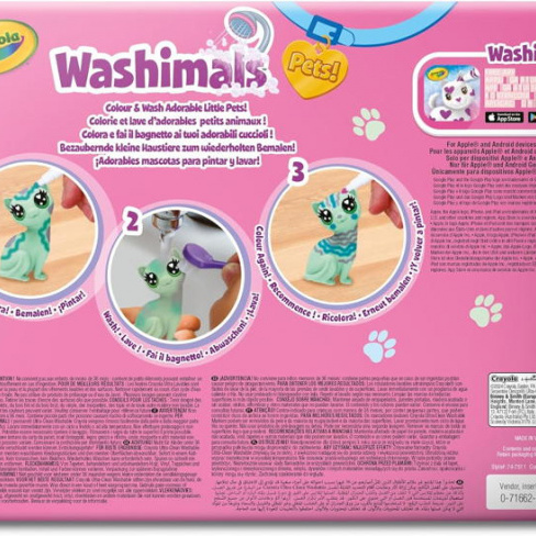 Crayola - Washimals Pets 3x (Cão + Gato + Unicórnio)