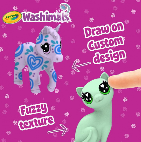 Crayola - Washimals Pets 3x (Cão + Gato + Unicórnio)