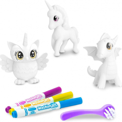 Crayola - Washimals Pets 3x (Mocho + Dragão + Unicórnio)