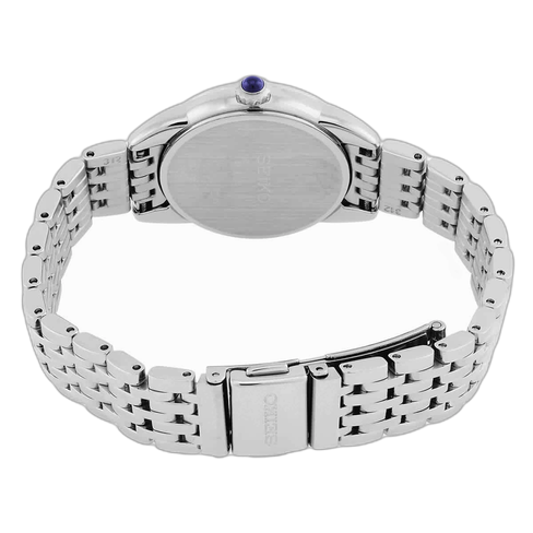 Relógio Seiko Ladies Quartzo Classico Prateado e Azul