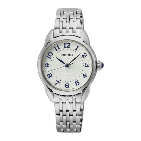 Relógio Seiko Ladies Quartzo Classico Prateado e Azul