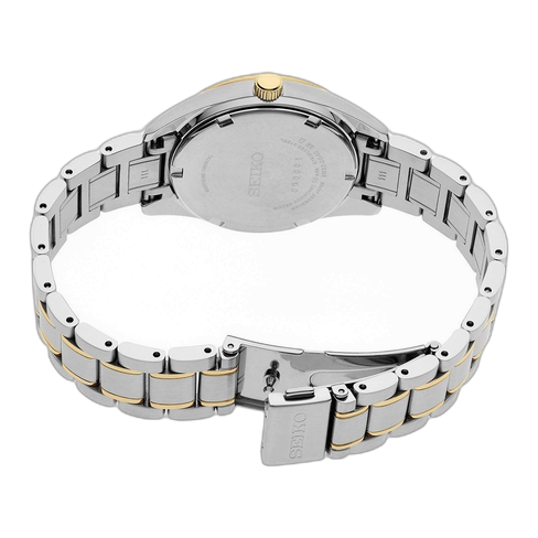 Relógio Seiko Essentials Ladies Diamantes Bic. Dourado