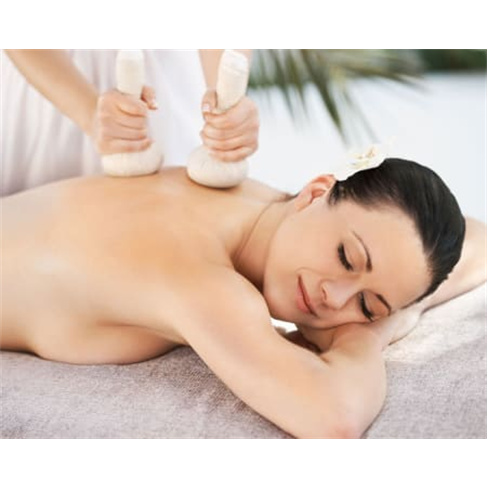 Massagem relaxante com Pindas Quentes | Corpo Inteiro - 2 pessoas