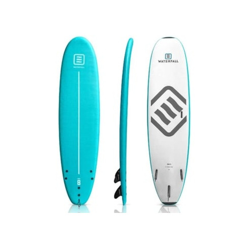 Prancha de Surf Softtop Waterfall Rise 8'' V2 Com 3 Stringers Um Leash E 3 Qui