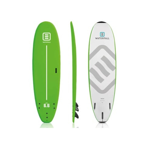 Prancha de Surf Softtop Waterfall Rise 6'' Com 3 Stringers Um Leash E 3 Quilha