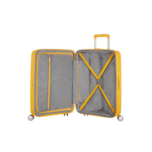 Mala de viagem média Soundbox 67cm 4 rodas expansível Amarelo
