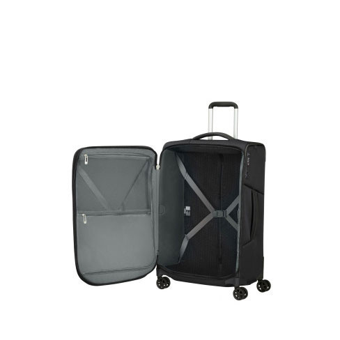 Mala de viagem média Respark 67cm 4 rodas expansível 82L Preto