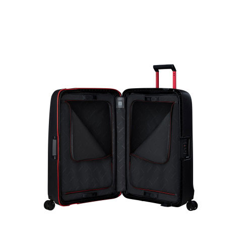 Mala de Viagem Grande Essens 75cm 4 Rodas 111L Carvão/Vermelho