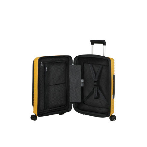 Mala de cabine Upscape 55cm Acesso Frontal 4 rodas Expansível 42L Amarelo