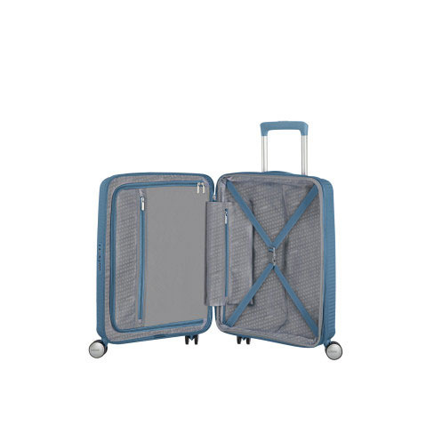 Mala de Cabine Soundbox 55cm Expansível 4 Rodas Azul Pedra