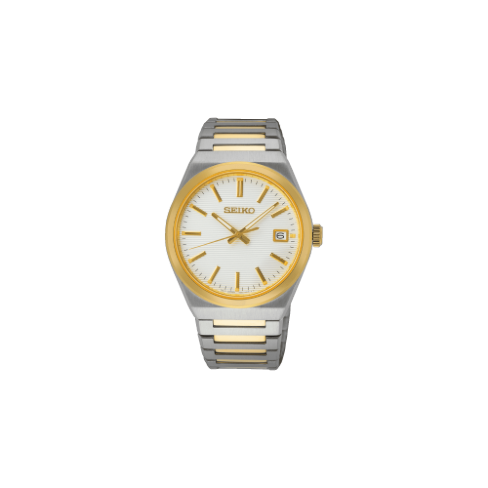 Relógio Seiko Neo Classic 3 Pont. Slim Safira Bicolor