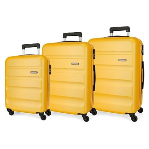 Conjunto de 3 Malas de Viagem ROLL ROAD Flex Amarelo (55/65/75cm - 35/56/91L)