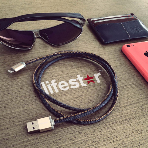 PlusUs - LifeStar Lightning-USB (1m - denim blues)