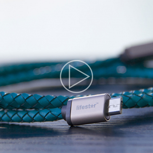 PlusUs - LifeStar Lightning-USB (1m - cross turquoise)