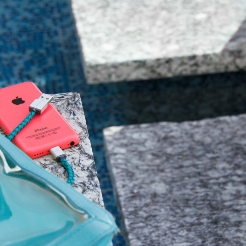 PlusUs - LifeStar Lightning-USB (1m - cross turquoise)