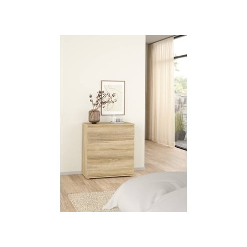Cómoda TVILUM New 3 Gavetas (76.8 x 83.7 x 40 cm - Carvalho)