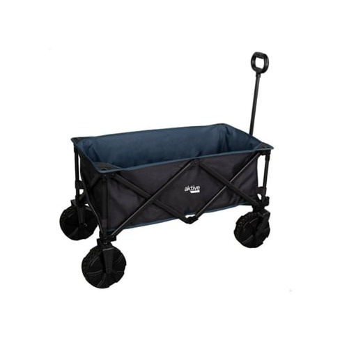 Carrinho De Praia Dobrável AKTIVE 62620 Preto (91x49x99cm)