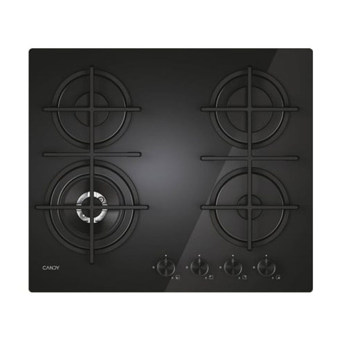 Placa de Gás CANDY CVG6BF4WTB Radiante (Gás Natural - 60 cm - Preto)