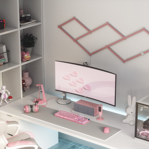Nanoleaf - Lines Skin 60° Hex 9pcs (pink matte)