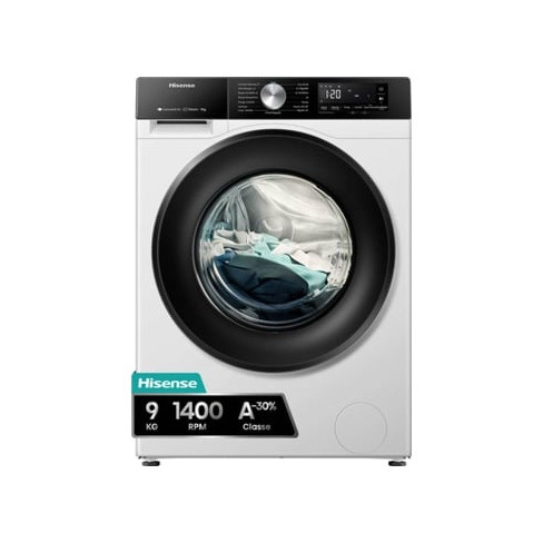 Máquina de Lavar Roupa HISENSE Serie 3S WF3S9045BW3 A-30% (9 kg - 1400 rpm - Br