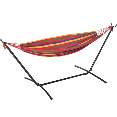Cama Rede com Suporte de Aço com Altura Ajustável em 6 Níveis - Multicor