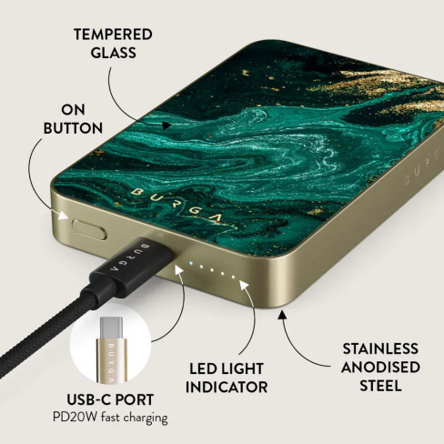 Burga - MagSafe Powerbank 5000 mAh (emerald/gold)