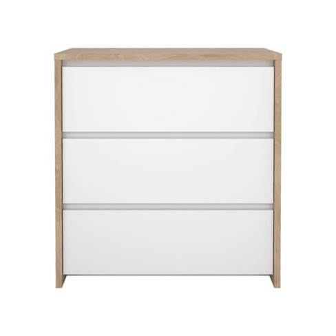 Comoda TVILUM Lamego 3 Gavetas  (80.1 x 48.1 x 83.8 cm - Branco/Carvalho)
