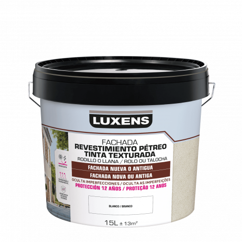 Tinta exterior fachadas texturada 12 anos 15 L Luxens branco