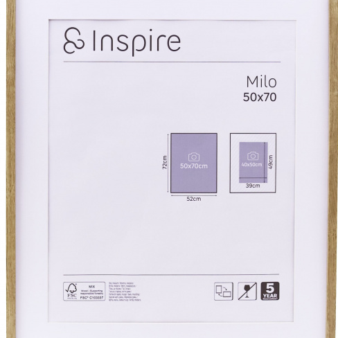 Moldura 50x70cm Milo oak castanho Inspire