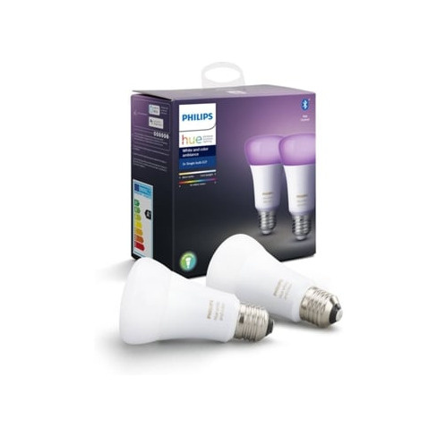 Kit 2 Lâmpadas Inteligentes PHILIPS HUE  (E27 - Branco e cor)