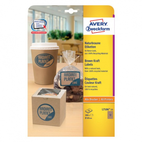 Avery - Brown Craft Labels L7106-20 (circular 12x)