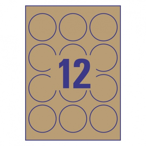 Avery - Brown Craft Labels L7106-20 (circular 12x)
