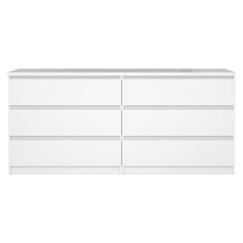 Comoda TVILUM dupla Neo 6 Gavetas (153.8 x 50 x 70.1 cm - Branco Brilhante)
