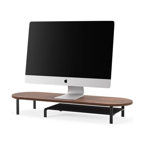 Suporte para Monitor WOODACESSORIES Single com Prateleira Castanho