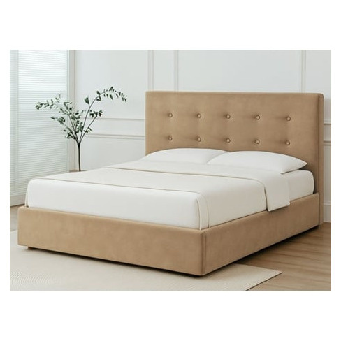 Cama de Casal CSD River Estrado Elevatório (190 x 140 cm - Bege)