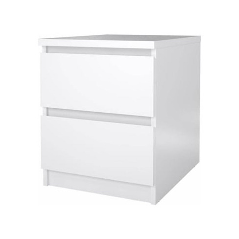 Mesa de Cabeceira Neo 2 Gavetas (Branco - 40,4 x 50 x 49,5 cm)