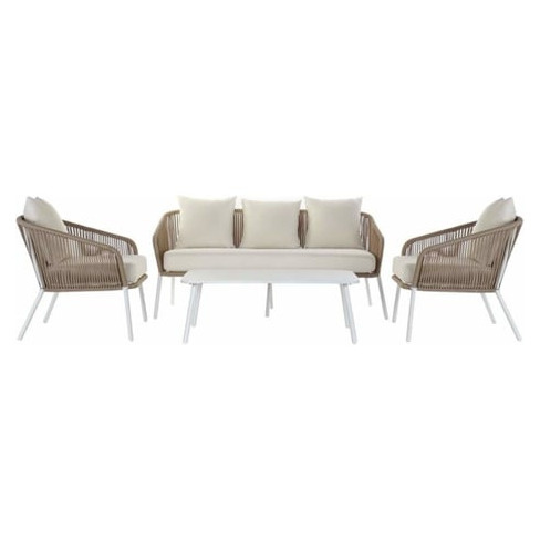 Conjunto de Sofá e Mesa ITEM Impermeável (Poliéster e Alumínio - 4 Peças -