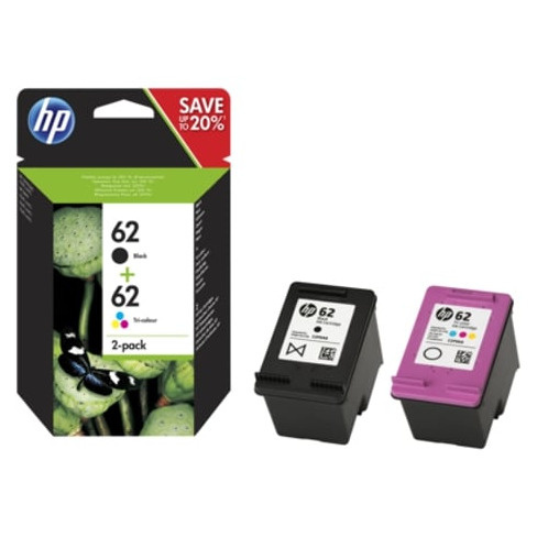 Pack 2 Tinteiros HP 62 Cores (N9J71AE)
