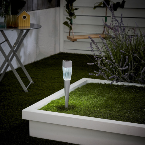 Baliza solarar Lecanto 6500K ip44 prateado Inspire