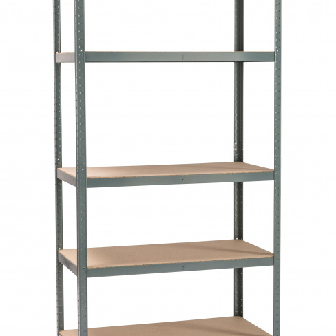 Estante metálica cinza 5 prateleiras madeira 196x100x50 cm 300 kg Spaceo