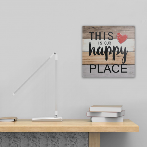 Quadro de madeira INSPIRE NOSSO HAPPY PLACE 30X30CM