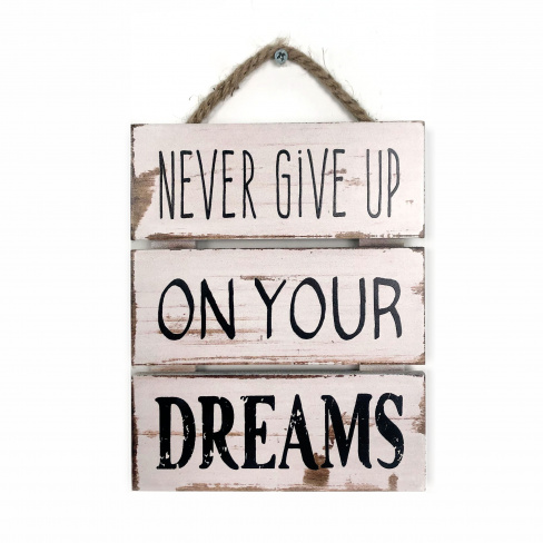 Quadro de madeira INSPIRE NEVER GIVE UP 16X20CM
