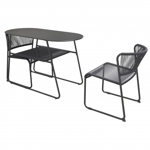 Cadeira de rattan NATERIAL DUO CINZENTO ESCURO