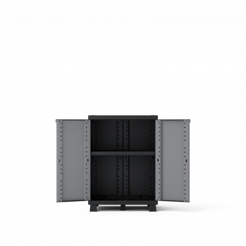 Arm&aacute;rio em PVC baixo interior cinza 91,5x68x39 cm Spaceo Gary