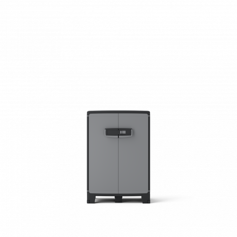 Armário em PVC baixo exterior preto cinza 93x65x39 cm Spaceo Wendy