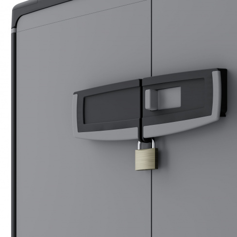Armário em PVC baixo exterior preto cinza 93x65x39 cm Spaceo Wendy
