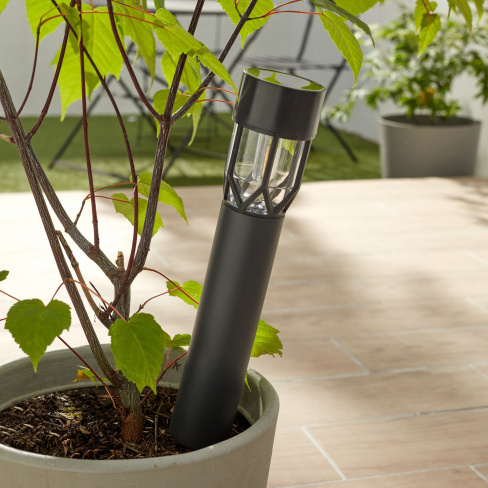 Baliza solar exterior Pedion 10lm IP44 antracite Inspire