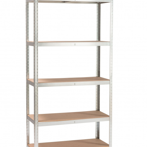 Estante metálica cinza 5 prateleiras madeira 176x90x40 cm 175 kg Spaceo